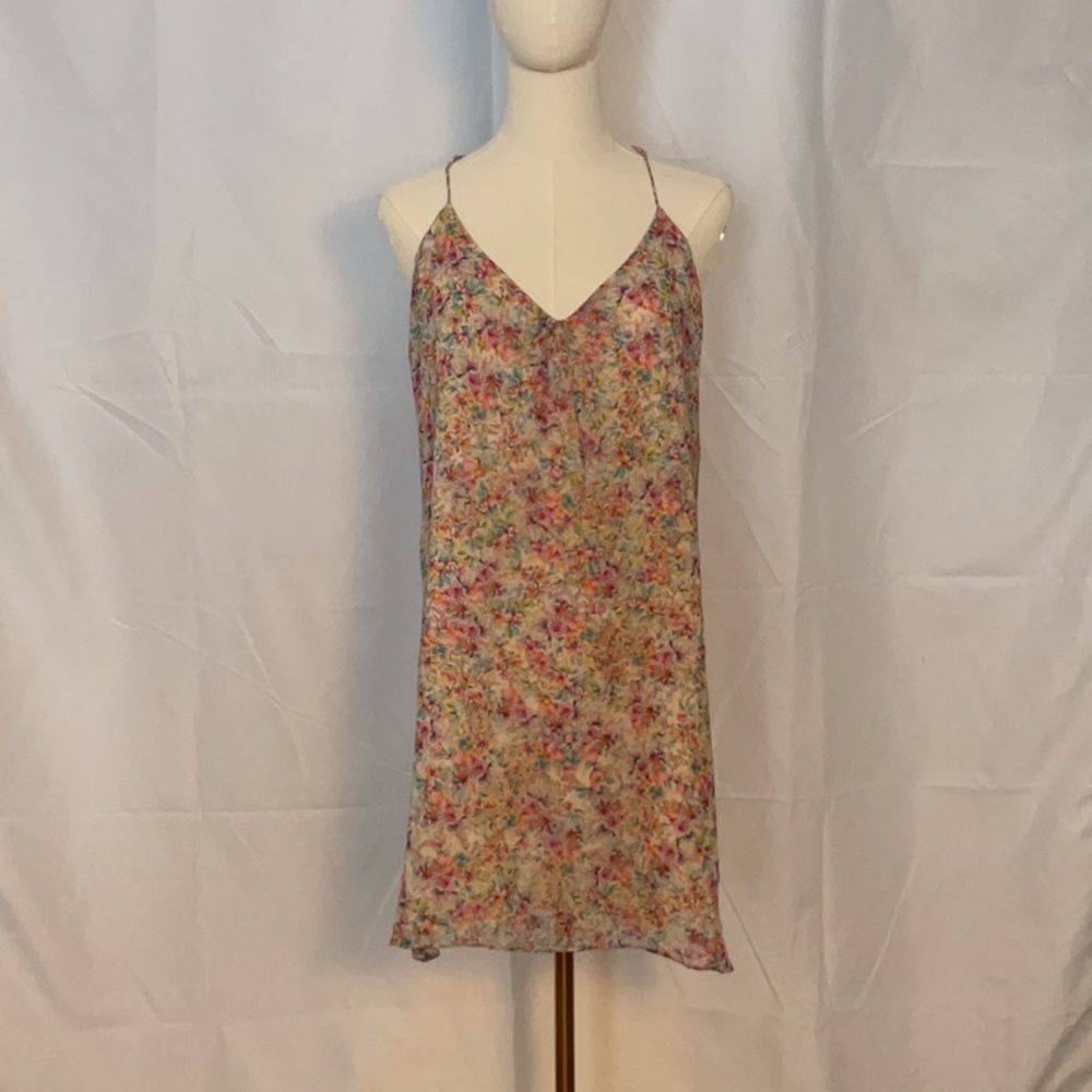Lavender Brown floral dress with racer back size M